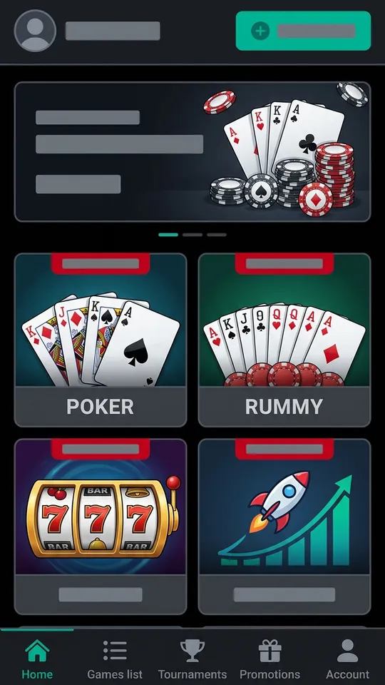 Master Games lobby on an Android phone
